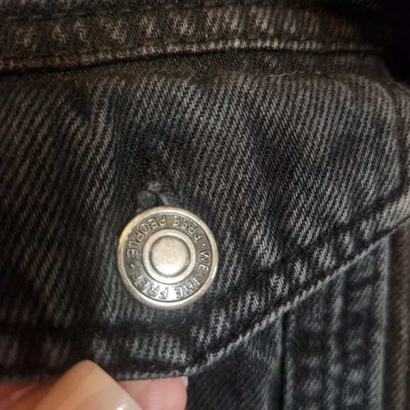 Free People Black Denim Jacket - Picture 3 of 3